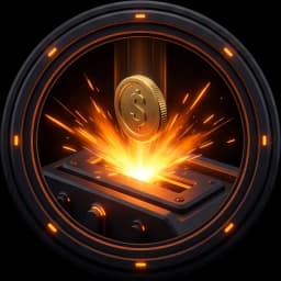 A coin dropping into a slot